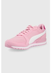 Puma buty dziecięce Runner v3 38490103 kolor różowy. Nosek buta: okrągły. Zapięcie: sznurówki. Kolor: różowy. Materiał: guma #5