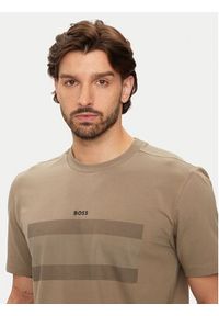 BOSS T-Shirt 50525224 Beżowy Regular Fit. Kolor: beżowy. Materiał: bawełna #4