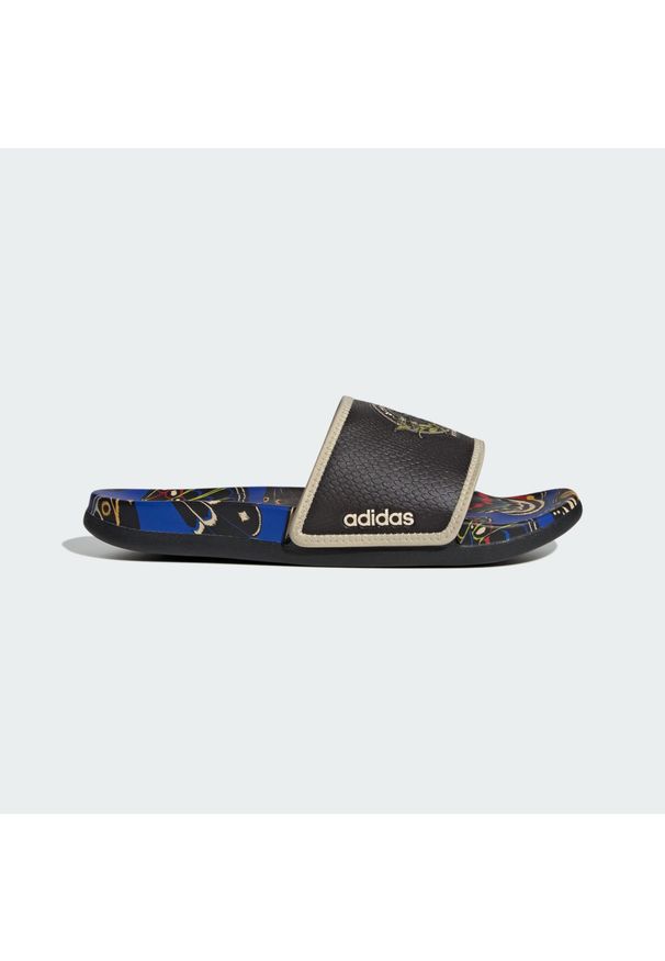 Adidas - Klapki Adilette Komfort. Kolor: czarny. Styl: sportowy