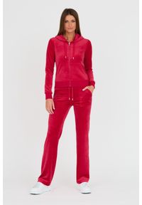 Juicy Couture - JUICY COUTURE Czerwona damska bluza Robertson, Rozmiar L. Typ kołnierza: kaptur. Kolor: czerwony #5