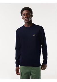 Lacoste Sweter AH1985-166 Granatowy Regular Fit. Kolor: niebieski. Materiał: bawełna #1
