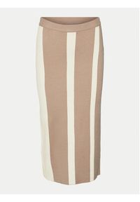 Vero Moda Spódnica ołówkowa Gold New Art 10311360 Beżowy Slim Fit. Kolor: beżowy. Materiał: syntetyk #7
