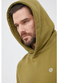 Deus Ex Machina Bluza męska kolor zielony z kapturem gładka. Okazja: na co dzień. Typ kołnierza: kaptur. Kolor: zielony. Materiał: dzianina. Długość rękawa: raglanowy rękaw. Wzór: gładki. Styl: casual #5