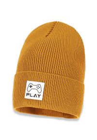 Broel czapka dziecięca kolor żółty. Kolor: żółty #1