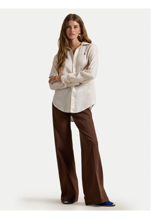 Polo Ralph Lauren Koszula 211970730511 Beżowy Classic Fit. Typ kołnierza: polo. Kolor: beżowy. Materiał: len