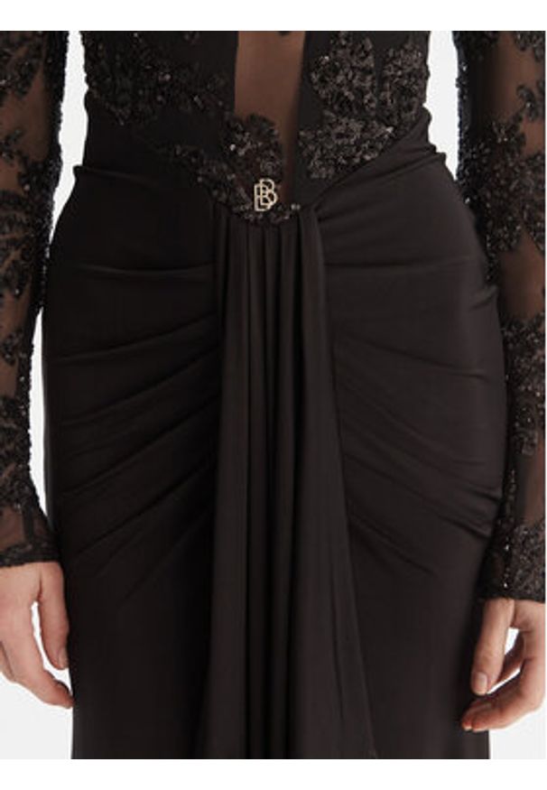 Babylon Sukienka wieczorowa S00840 Czarny Regular Fit. Kolor: czarny. Materiał: syntetyk. Styl: wizytowy