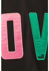 Love Moschino - T-shirt. Kolor: czarny. Wzór: aplikacja #5
