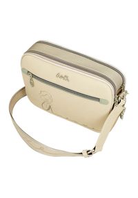 Srebrna Stylowa Damska Listonoszka Anekke Z Serii Alma. Kolor: srebrny. Wzór: aplikacja. Dodatki: z aplikacjami, z breloczkiem. Materiał: zdobione. Styl: elegancki #6