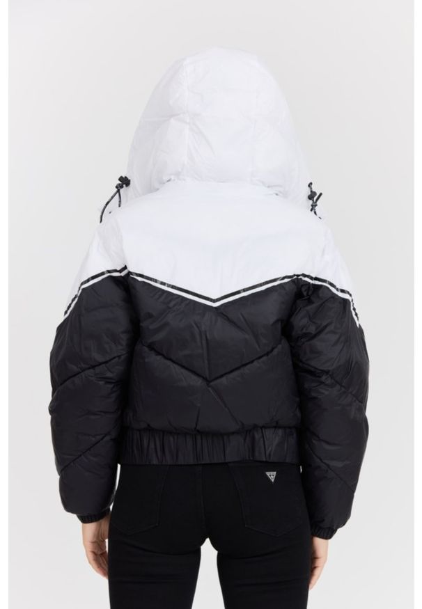 Karl Lagerfeld - KARL LAGERFELD Czarna damska kurtka Colorblock Padded Jacket, Rozmiar S. Kolor: czarny. Materiał: syntetyk, poliamid. Długość rękawa: długi rękaw. Długość: długie