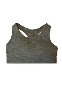 Stanik fitness cardio Nike Dri-FIT Swoosh Pro-padded. Kolor: szary. Technologia: Dri-Fit (Nike). Sport: fitness