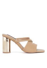 Nine West Klapki WSS21562-01 Beżowy. Kolor: beżowy. Materiał: materiał, skóra #1