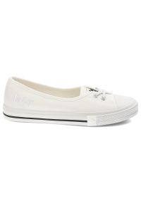Białe Trampki Lee Cooper Modne Buty Damskie. Okazja: na co dzień. Kolor: biały. Materiał: tkanina. Styl: elegancki, casual, klasyczny #6
