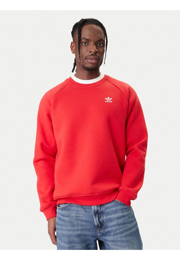 Adidas - adidas Bluza Trefoil Essentials KC8983 Czerwony Regular Fit. Kolor: czerwony. Materiał: bawełna, syntetyk