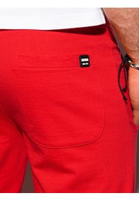 Ombre Clothing - Spodnie męskie dresowe - czerwone V5 P950 - L. Kolor: czerwony. Materiał: dresówka. Styl: klasyczny #3
