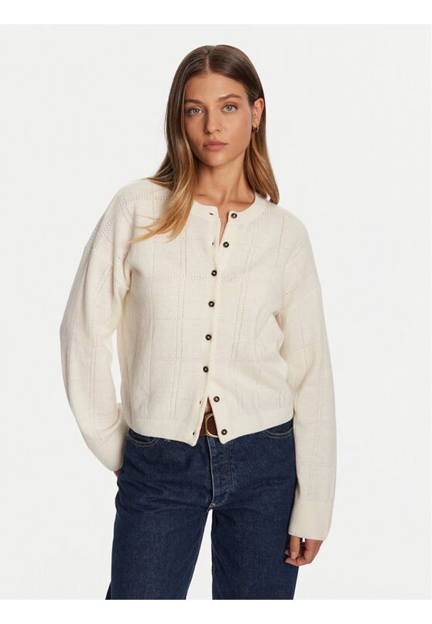 Barbour Kardigan Blakely lyLKN1663WH71 Écru. Materiał: wełna