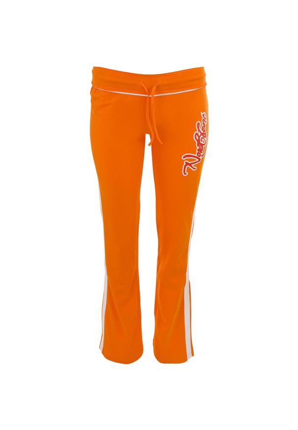 NORBERT BLANC SPORTS - Spodnie dresowe damskie Nordblanc pomarańczowe roz. 38. Kolor: żółty, pomarańczowy, wielokolorowy. Materiał: dresówka. Długość: długie