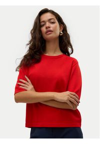 Vero Moda Sweter Silje 10320460 Czerwony Oversize. Kolor: czerwony. Materiał: wiskoza