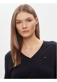TOMMY HILFIGER - Tommy Hilfiger Sweter WW0WW42049 Granatowy Regular Fit. Kolor: niebieski. Materiał: syntetyk #4
