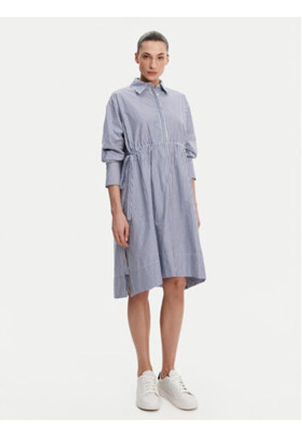 French Connection Sukienka koszulowa 71NZT Niebieski Regular Fit. Kolor: niebieski. Materiał: bawełna. Typ sukienki: koszulowe