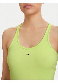 Tommy Jeans Top Racerback DW0DW22264 Zielony jasny Slim Fit. Kolor: zielony. Materiał: bawełna #3