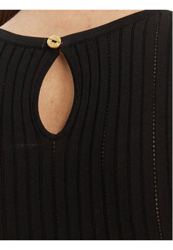 Elisabetta Franchi Top TK-76S-61E2-V250 Czarny Regular Fit. Kolor: czarny. Materiał: wiskoza