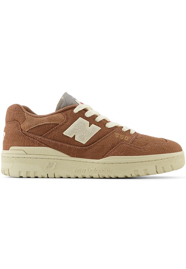 Buty męskie New Balance BB550THB – brązowe. Okazja: na co dzień. Kolor: brązowy. Materiał: zamsz, materiał, skóra. Szerokość cholewki: normalna
