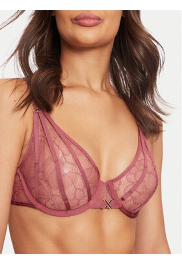 Chantelle X Biustonosz z fiszbiną Xquisite C01AMA Różowy. Kolor: różowy. Materiał: syntetyk