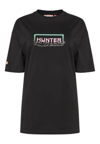 Hunter T-Shirt Abele UNISEX HARU0007251 Czarny Regular Fit. Kolor: czarny. Materiał: bawełna