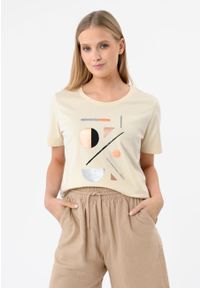 Volcano - Koszulka z printem T-HAUS. Materiał: bawełna, materiał. Długość rękawa: krótki rękaw. Długość: krótkie. Wzór: nadruk. Sezon: wiosna, lato. Styl: glamour, klasyczny #1