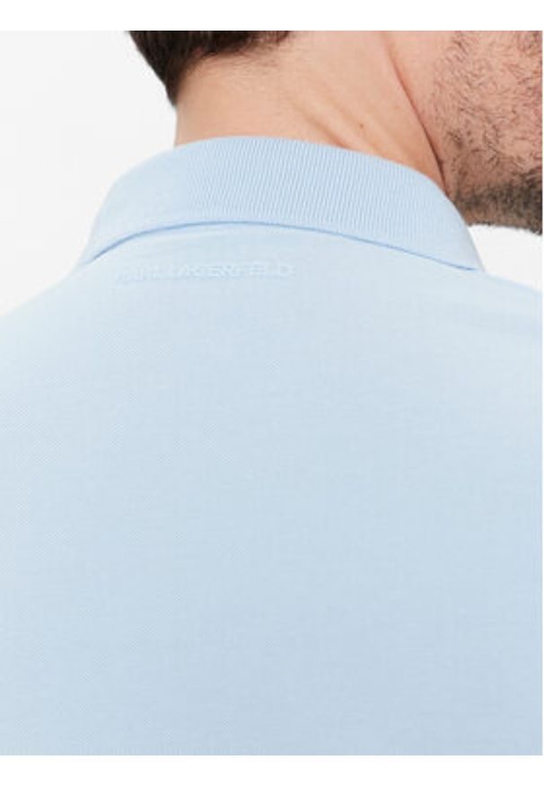 Karl Lagerfeld - KARL LAGERFELD Polo 745403 541233 Błękitny Regular Fit. Typ kołnierza: polo. Kolor: niebieski. Materiał: bawełna