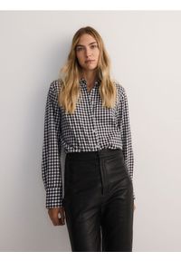 Reserved - Bawełniana koszula w kratę - czarny. Kolor: czarny. Materiał: bawełna #1
