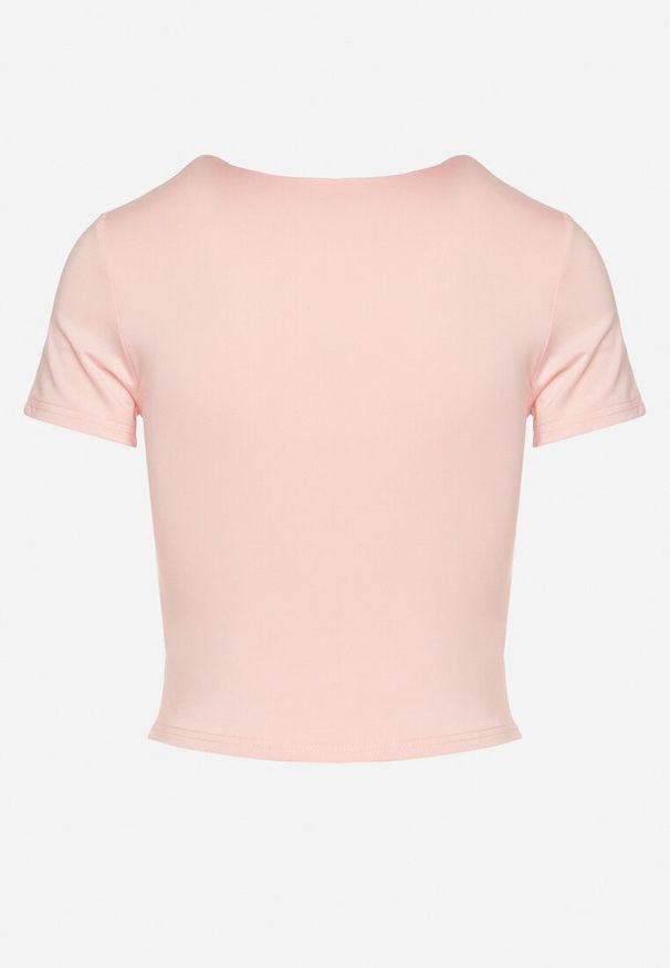 Born2be - Różowy T-shirt Krótki z Wiskozą Eframera. Okazja: na co dzień. Kolor: różowy. Materiał: wiskoza. Długość: krótkie. Styl: casual, sportowy
