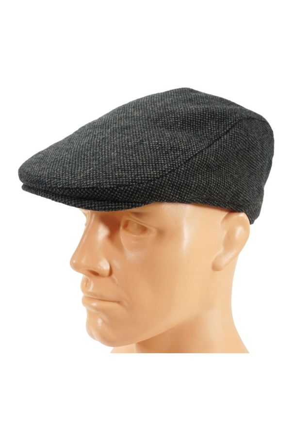 Pako Jeans - Brązowy Męski Kaszkiet, Jesienno-Zimowy, Ocieplany z Podszewką. Kolor: beżowy, brązowy, wielokolorowy. Materiał: poliester, wełna. Wzór: kropki. Sezon: jesień, zima