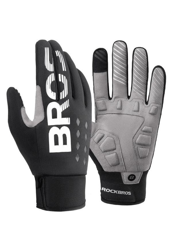 ROCKBROS - Rękawiczki rowerowe długie dla dorosłych Rockbros S209BK. Kolor: szary, czarny, wielokolorowy. Sport: kolarstwo