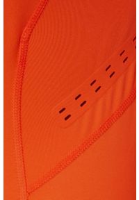 Adidas by Stella McCartney - adidas by Stella McCartney top treningowy HB6073 kolor pomarańczowy. Kolor: pomarańczowy. Materiał: poliester, skóra, dzianina, materiał. Wzór: ażurowy, ze splotem #4
