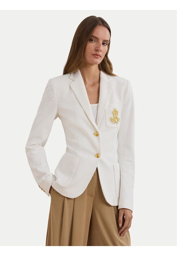 Lauren Ralph Lauren Marynarka Spsu20 200797305 Biały Regular Fit. Kolor: biały. Materiał: bawełna