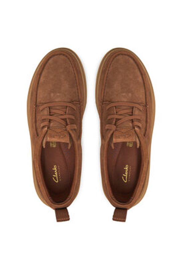 Clarks Półbuty Polden 26180865 Brązowy. Kolor: brązowy. Materiał: zamsz, skóra