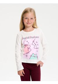 Sinsay - Koszulka z długimi rękawami Pusheen the Cat - kremowy. Kolor: kremowy. Długość rękawa: długi rękaw. Długość: długie