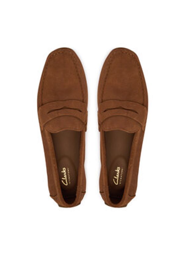 Clarks Mokasyny Corsley Bar 26184513 Brązowy. Kolor: brązowy. Materiał: skóra, zamsz