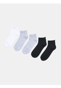 Sinsay - Prążkowane skarpetki z falbanką 4 pack - wielobarwny. Materiał: prążkowany #1