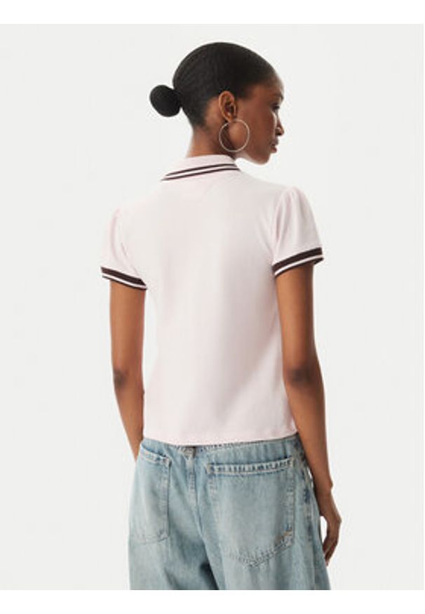 Juicy Couture Polo Juicy Puff JCGCT126015 Różowy Slim Fit. Typ kołnierza: polo. Kolor: różowy. Materiał: bawełna
