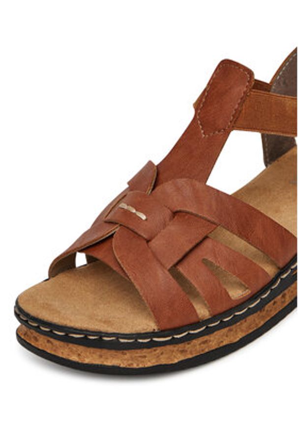 Rieker Sandały 62918-22 Brązowy. Kolor: brązowy. Materiał: syntetyk