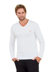 Guess - GUESS Biały męski longsleeve Core Tee, Rozmiar XXL. Kolor: biały. Długość rękawa: długi rękaw #3