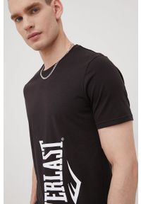 EVERLAST - Everlast t-shirt bawełniany kolor czarny z nadrukiem. Kolor: czarny. Materiał: bawełna. Wzór: nadruk
