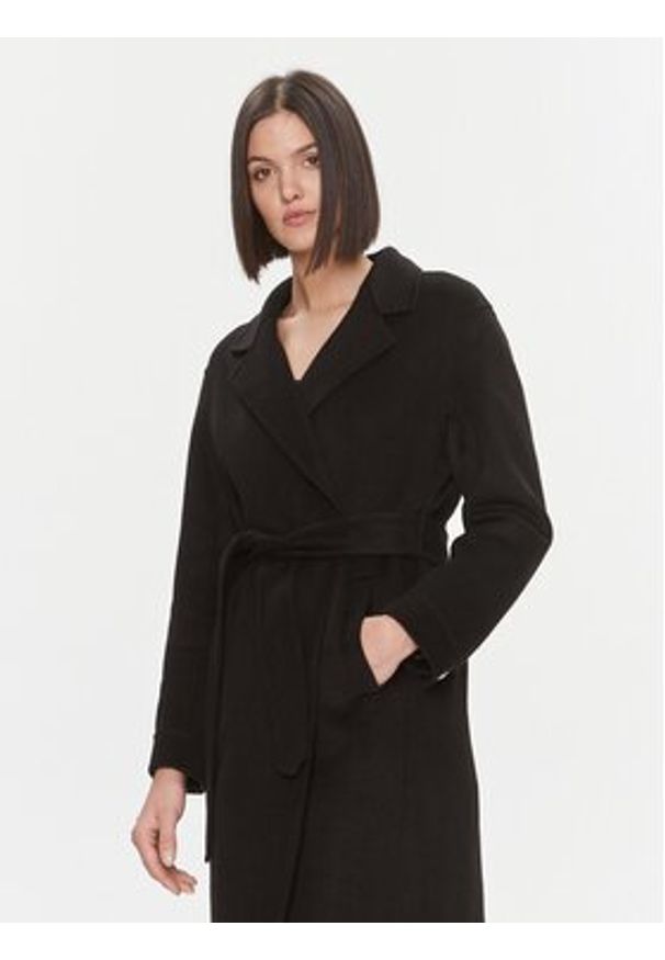 Liu Jo Płaszcz wełniany MF3242 T4627 Czarny Regular Fit. Kolor: czarny. Materiał: syntetyk