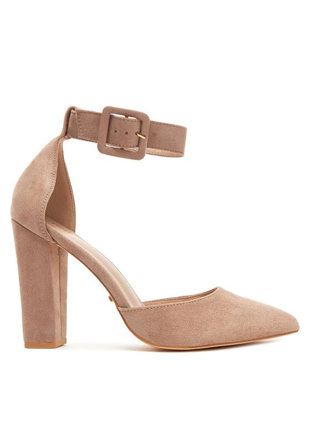 DeeZee Czółenka K539 Beżowy. Kolor: beżowy. Materiał: materiał