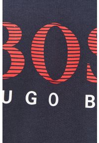 BOSS - Boss - Bluza bawełniana. Okazja: na co dzień. Kolor: niebieski. Materiał: bawełna. Wzór: nadruk. Styl: casual #4