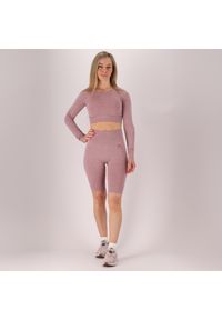 XTREME - Damski komplet sportowy - Krótki top - Różowy Krótki top damski. Kolor: różowy. Materiał: poliamid