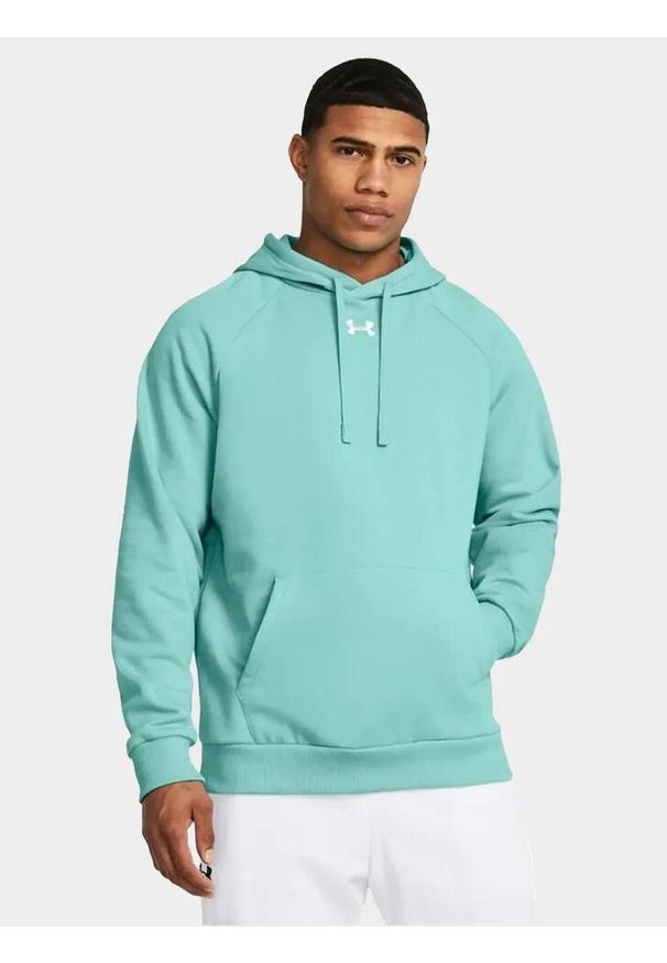 Under Armour - Bluza fitness męska UNDER ARMOUR Rival Fleece Hoodie z kapturem. Typ kołnierza: kaptur. Kolor: niebieski. Sport: fitness