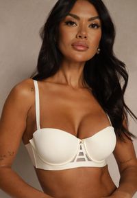 Renee - Jasnobeżowy Klasyczny Biustonosz Typu Balkonetka Doriesana. Kolor: beżowy. Materiał: jeans #1